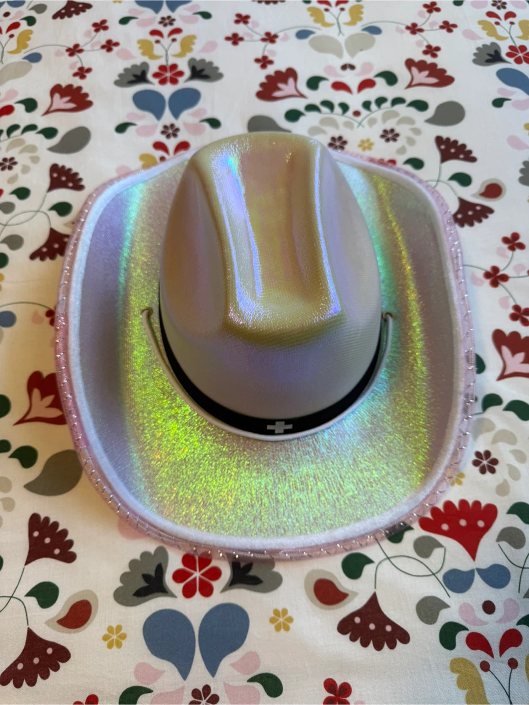 Iridescent Cowboy Hat with Pink Trim - photo 2