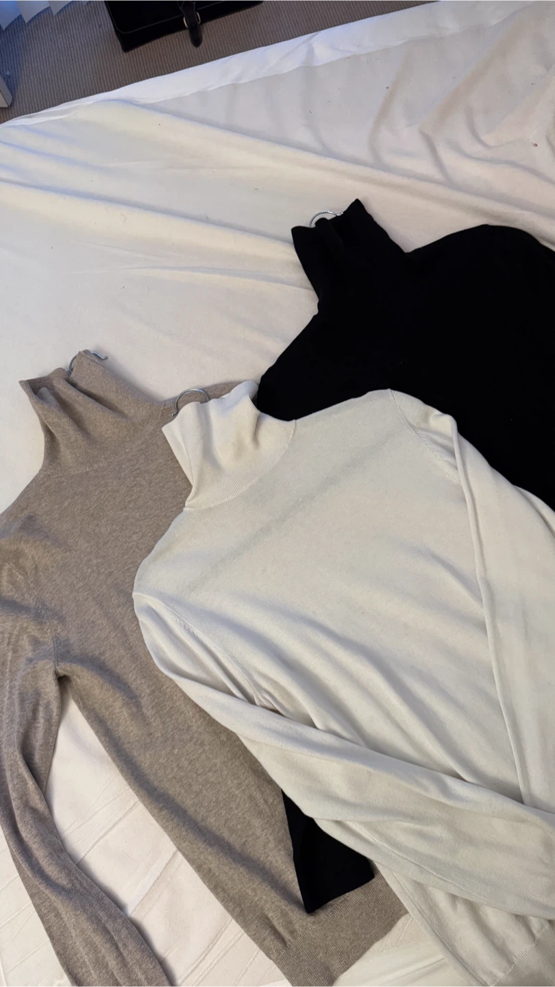 Turtleneck Sweaters (Black, White, Beige)
