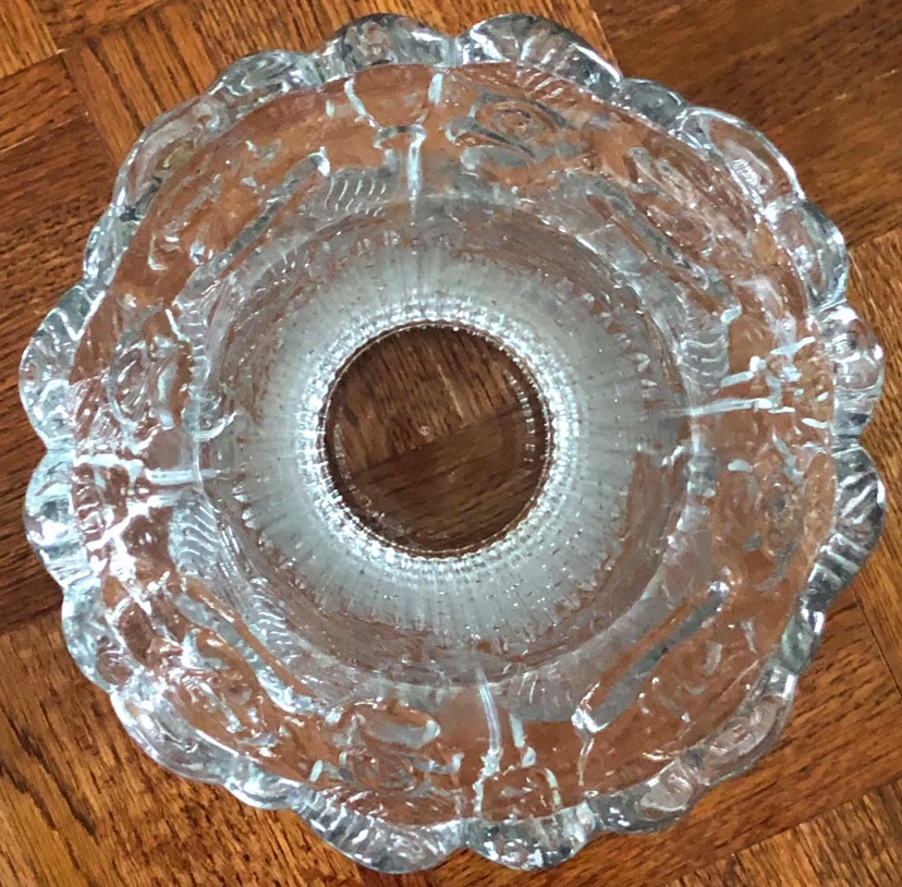 Clear Glass Vase with Floral Etchings - photo 3