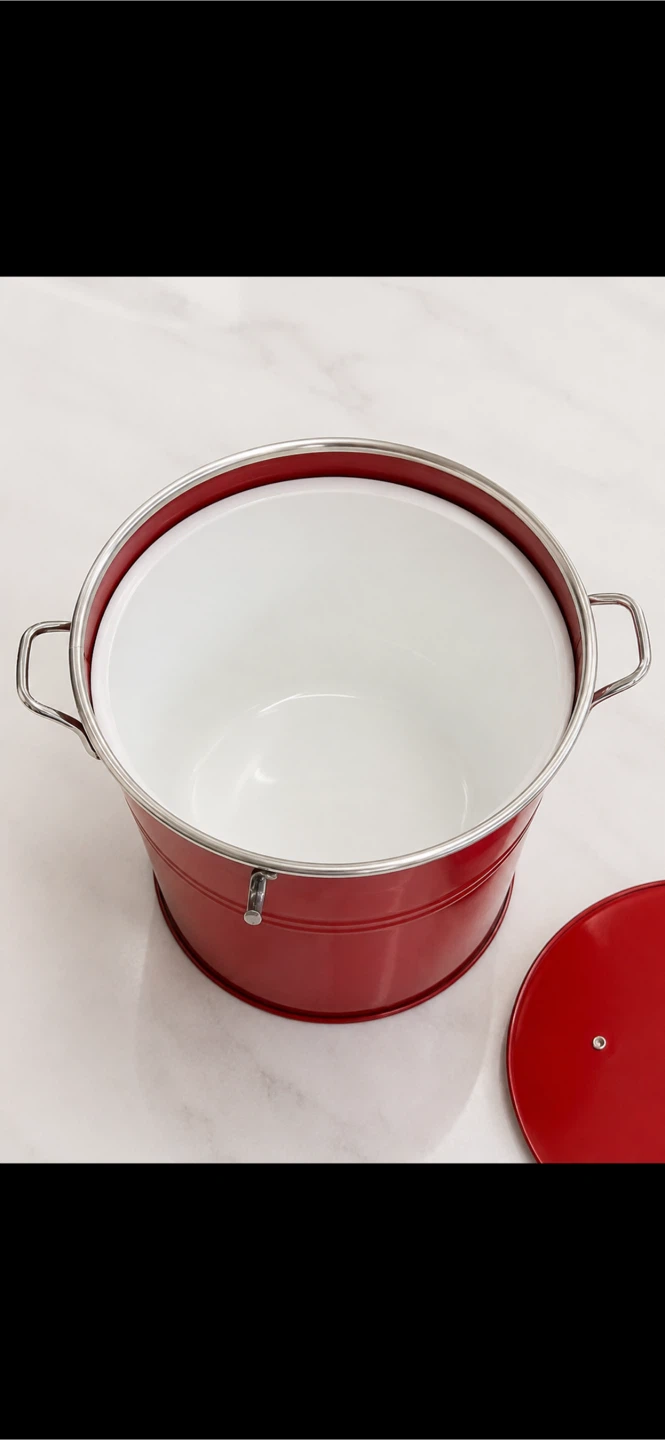 Red Double Insulated Ice Bucket with Lid - photo 2