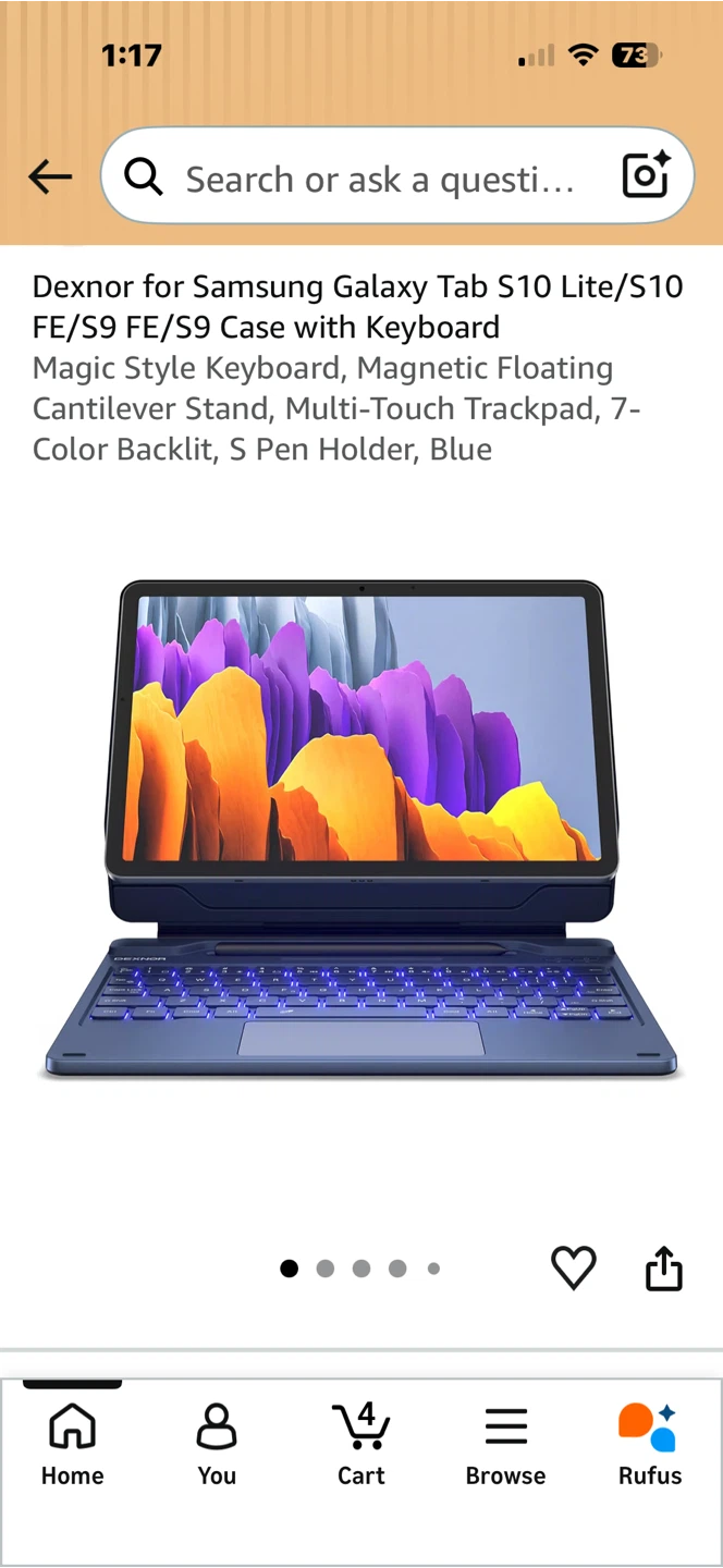 Dexnor Keyboard Case for Samsung Galaxy Tab S10 Lite/FE/S9 - photo 2