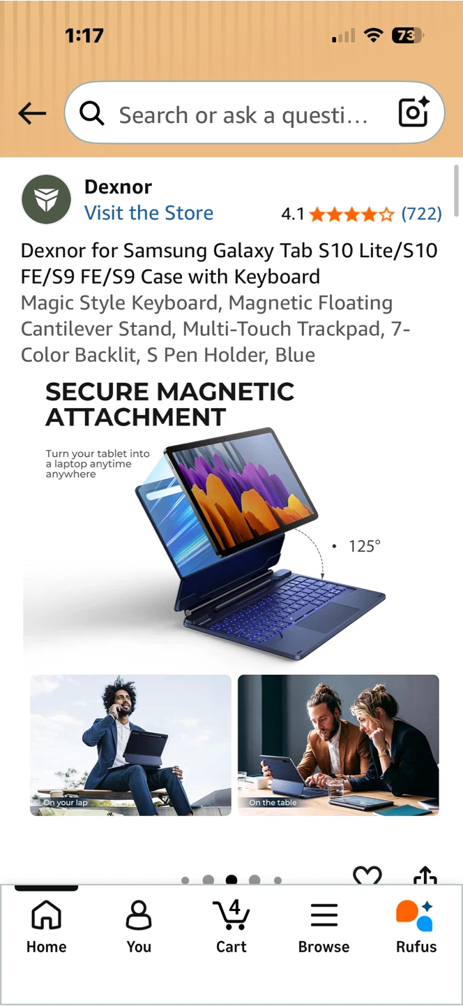 Dexnor Keyboard Case for Samsung Galaxy Tab S10 Lite/FE/S9 - photo 3