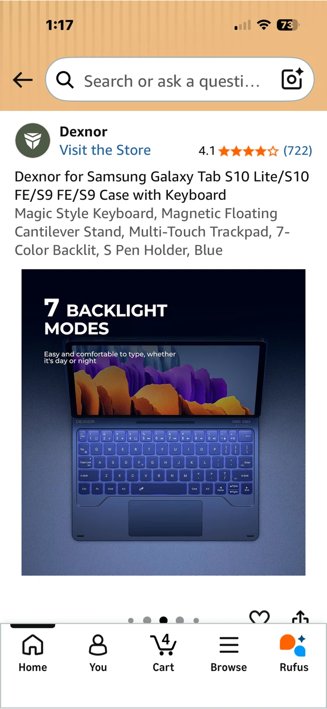 Dexnor Keyboard Case for Samsung Galaxy Tab S10 Lite/FE/S9 - photo 4