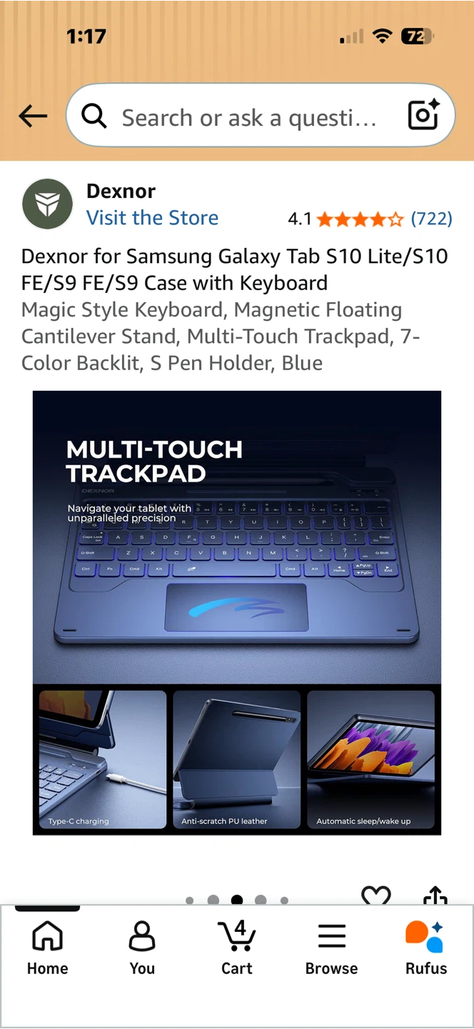 Dexnor Keyboard Case for Samsung Galaxy Tab S10 Lite/FE/S9 - photo 5