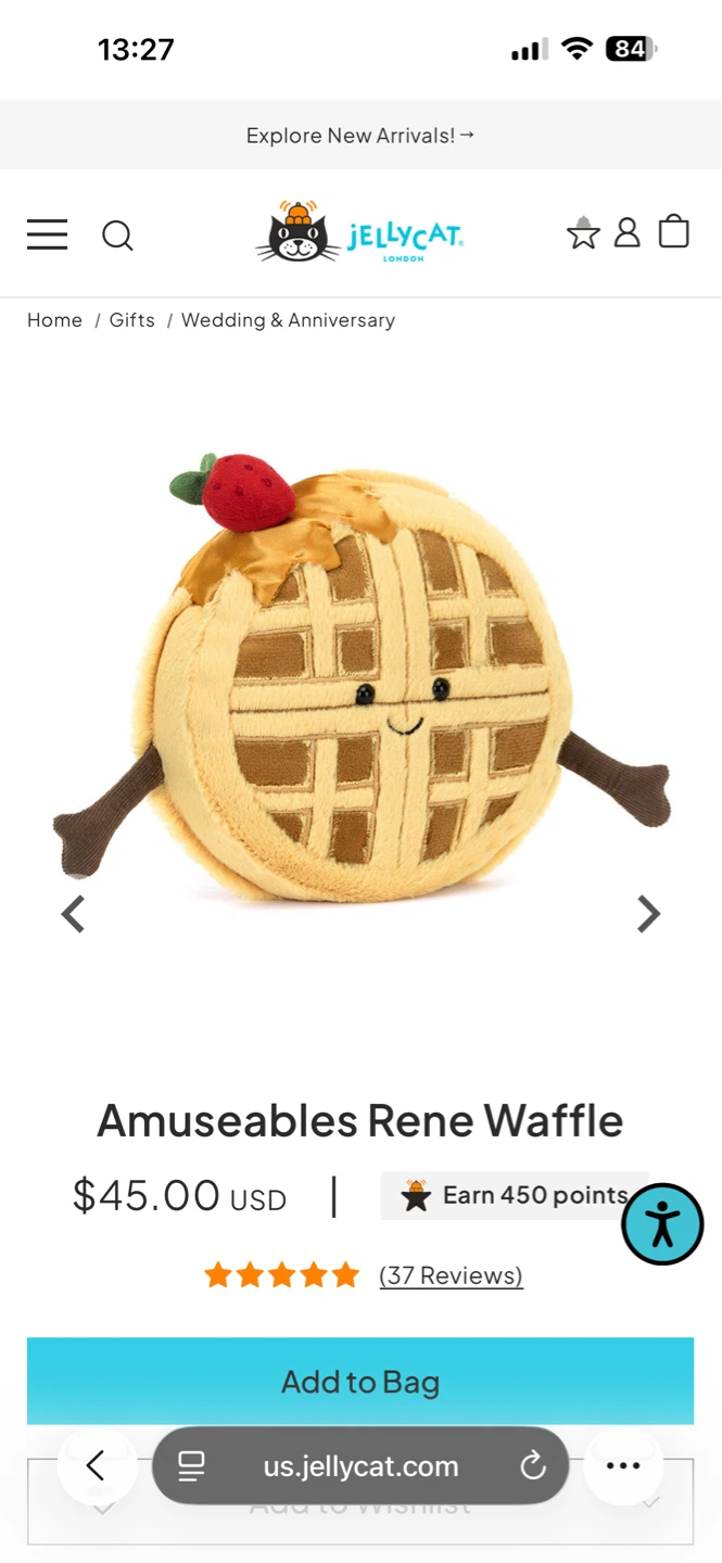 Jellycat Amuseables Rene Waffle Plush Toy - photo 3