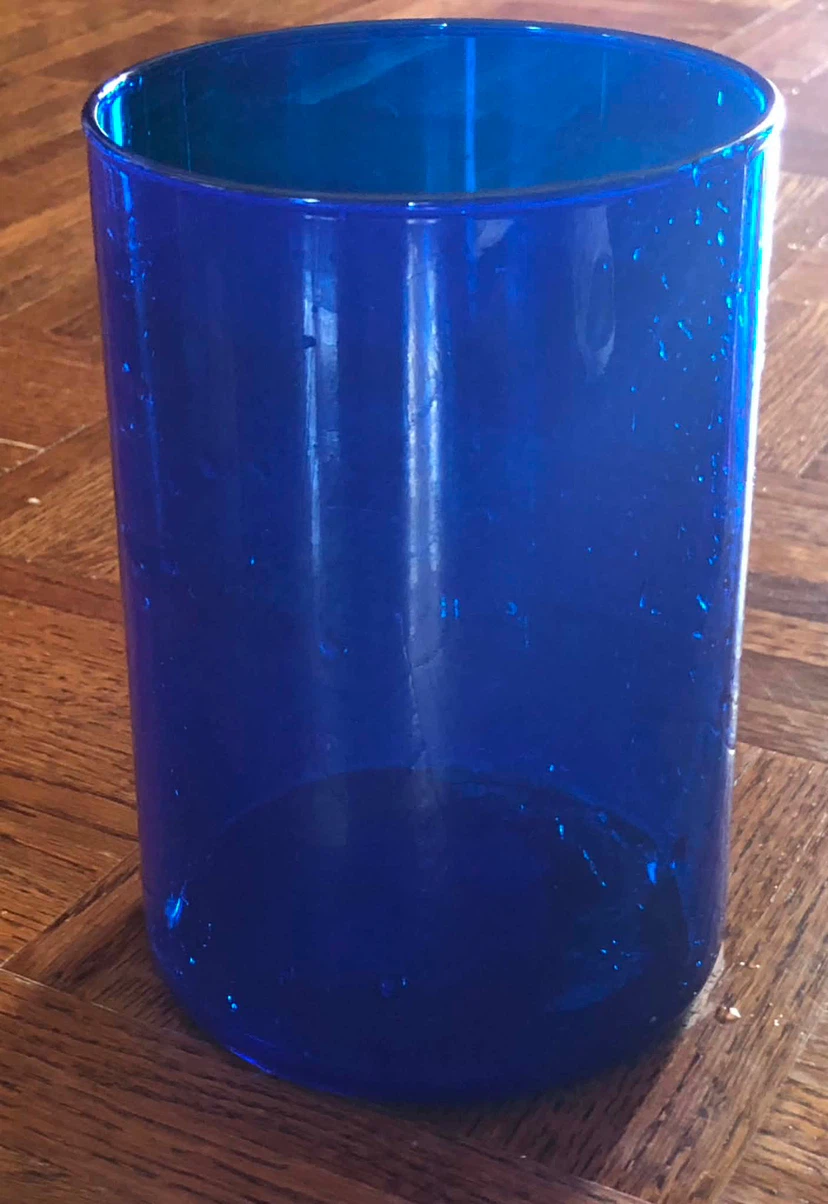 Blue Glass Vase or Container