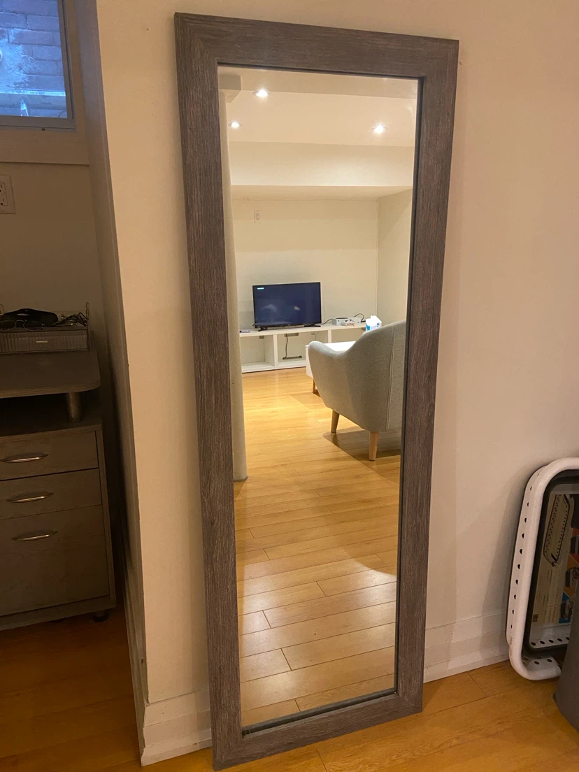 Full Length Standing Mirror with Grey Frame