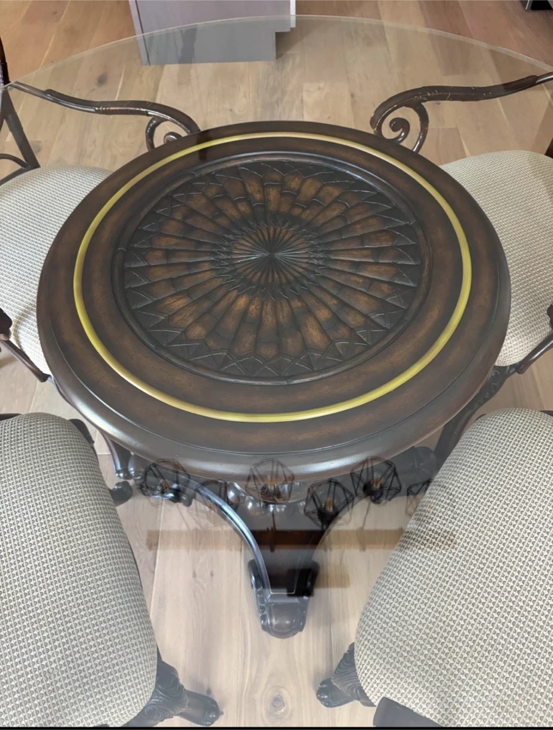 Glass Top Dining Table with Ornate Base - photo 5
