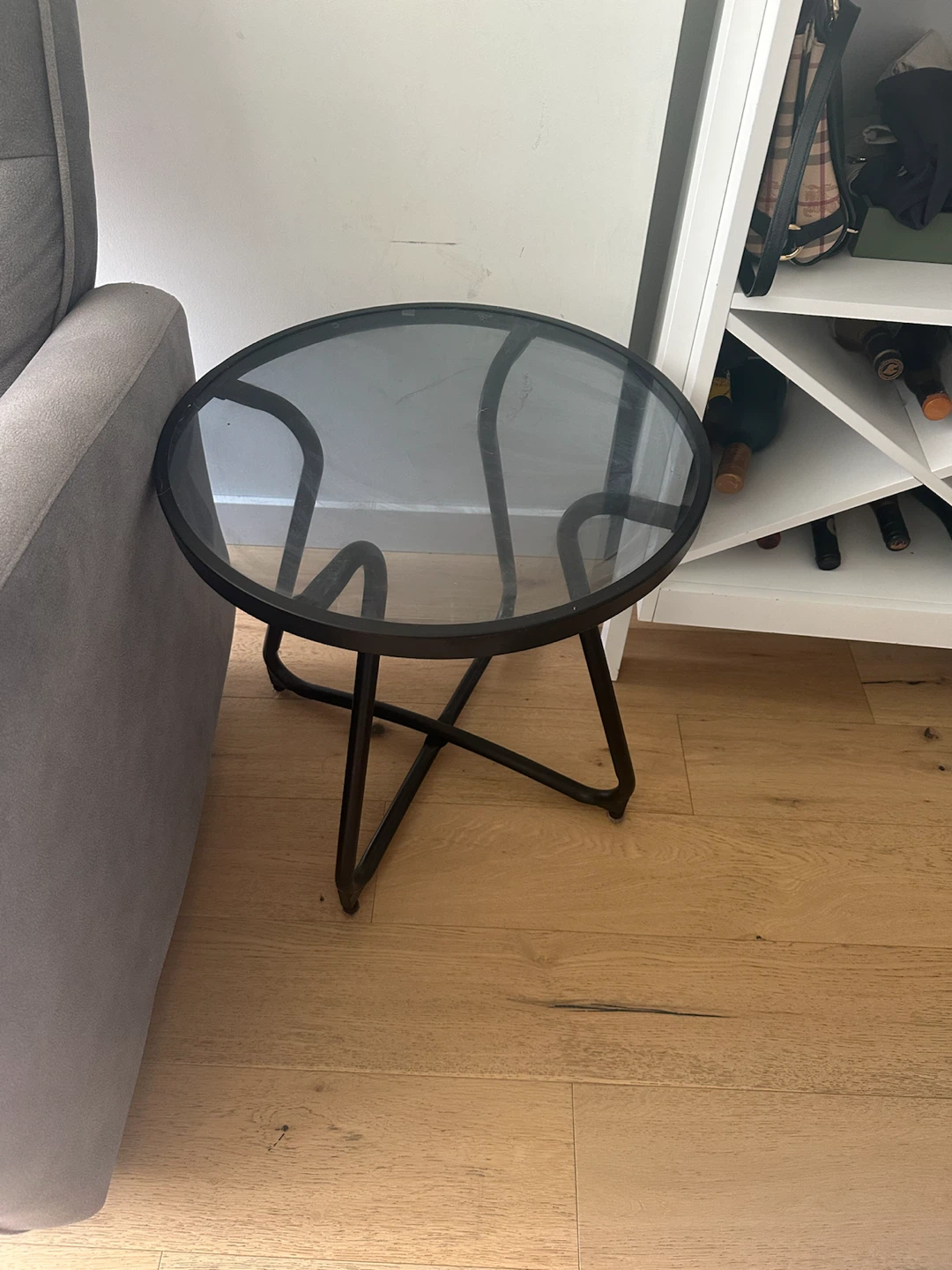 Round Glass Top Side Table - photo 3