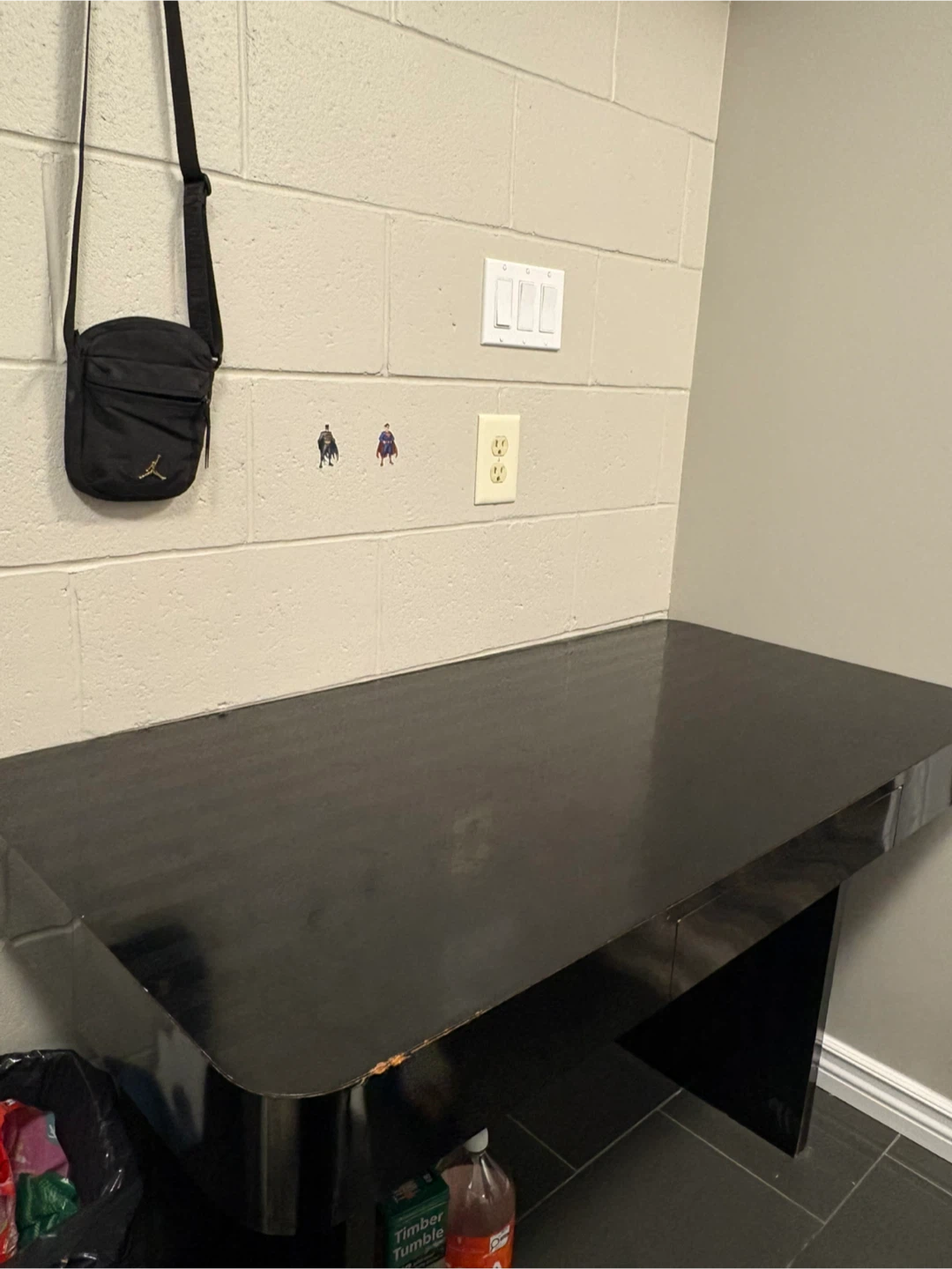 Black Desk with Drawer - photo 2