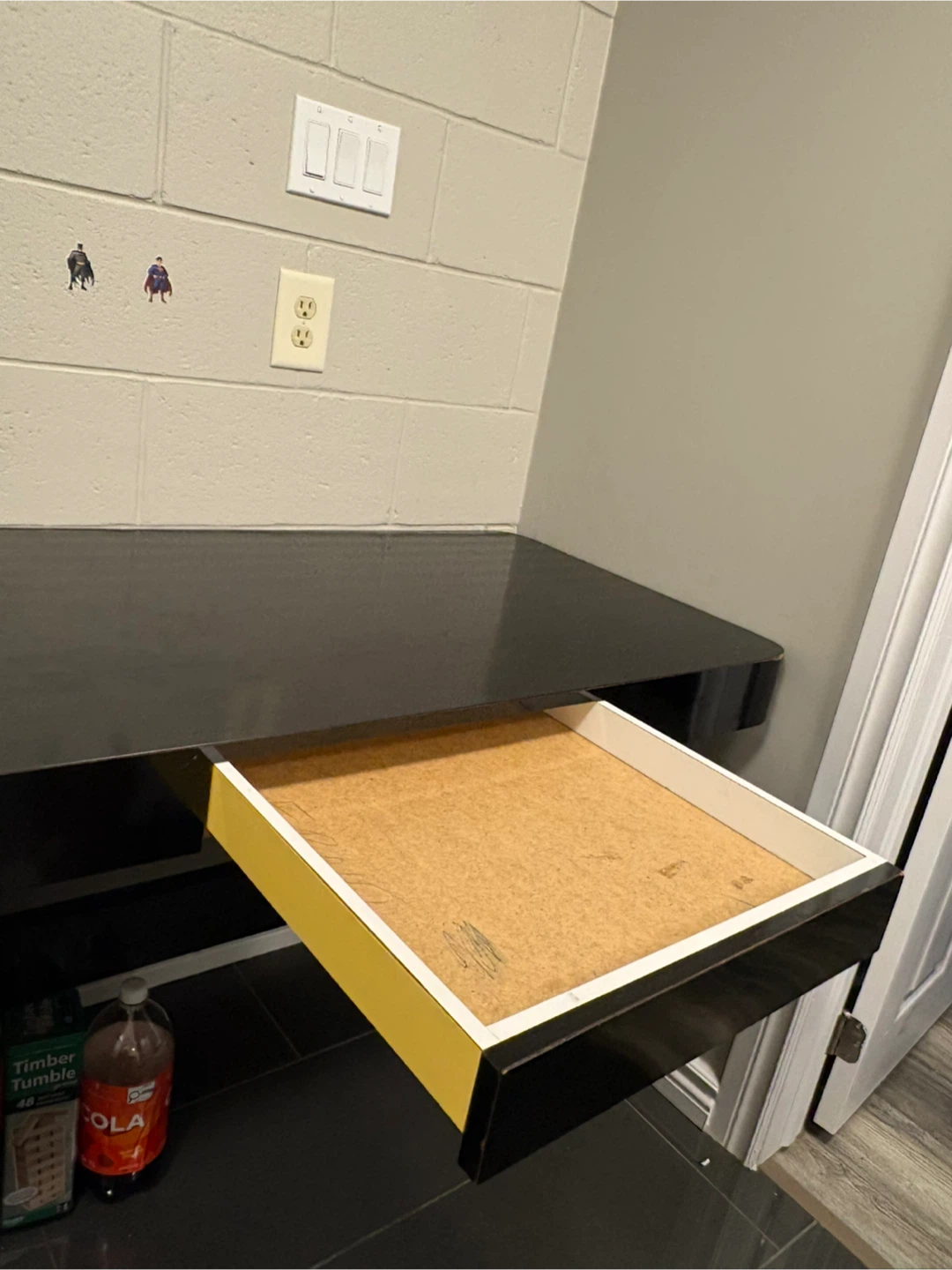 Black Desk with Drawer - photo 3