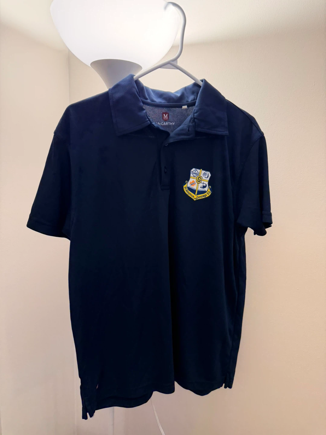 McCarthy St. Aloysius Gonzaga Ss Navy Blue Polo Shirt - Size L/G