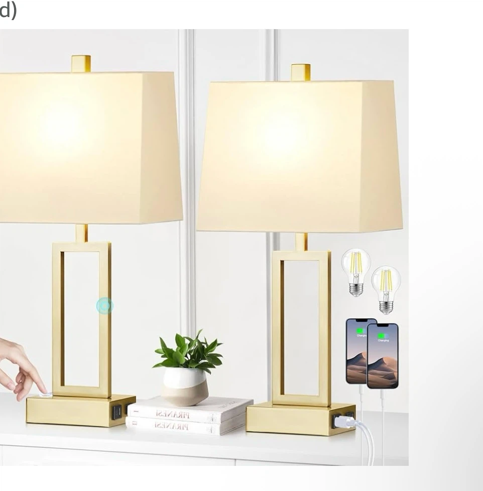 Touch Control Table Lamps Set of 2