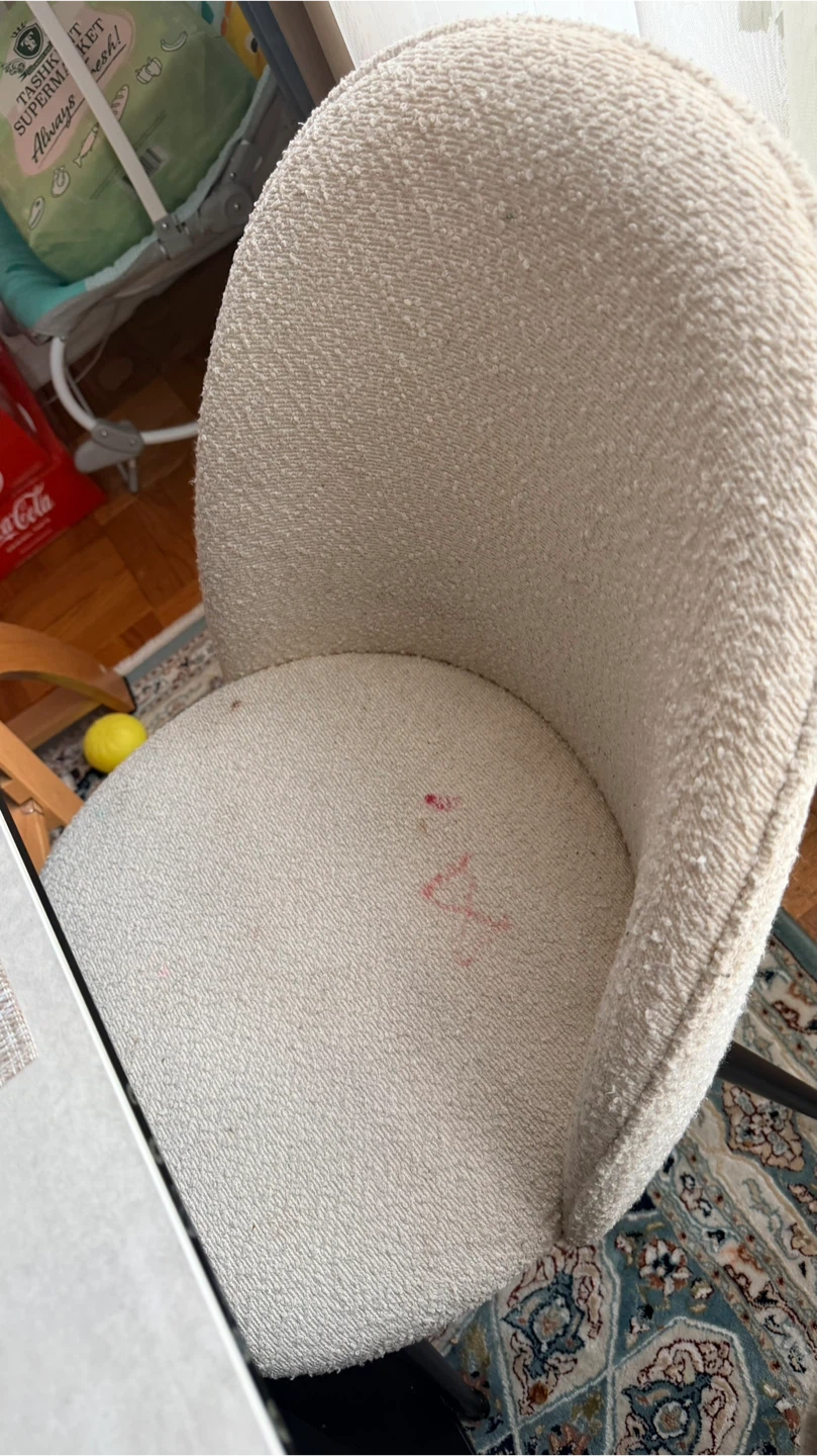 Cream Boucle 4 Dining Chairs - photo 4