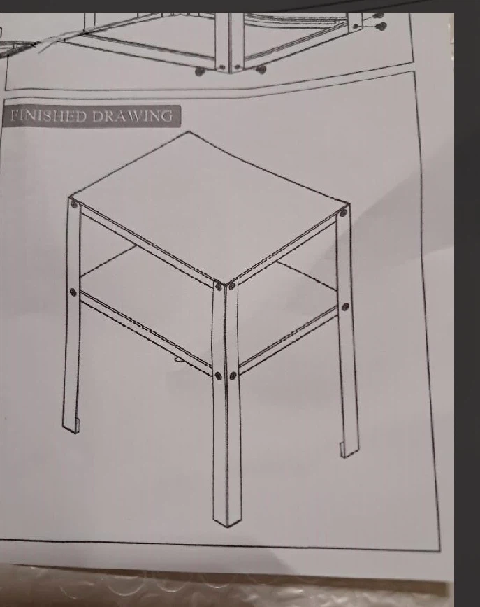 Brand New in Box Metal Bar Black Nightstand Set of 2 - photo 3