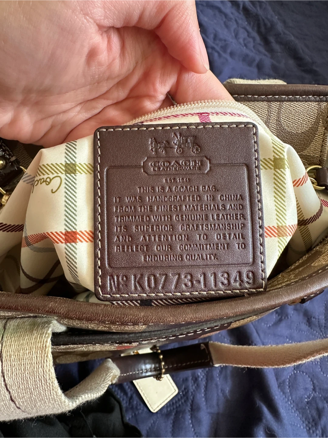 Coach Heritage Stripe in Beige/Brown Leather Handbag 🤎 - photo 4