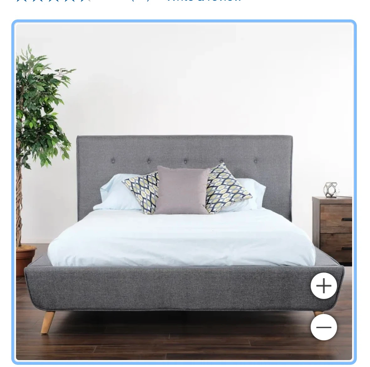 Grey upholstered bed frame - photo 2