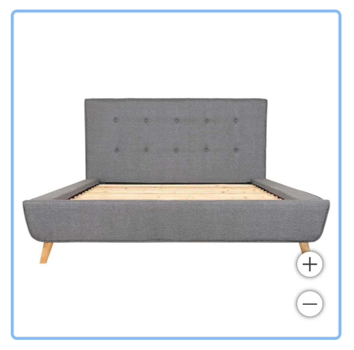 Grey upholstered bed frame - photo 3