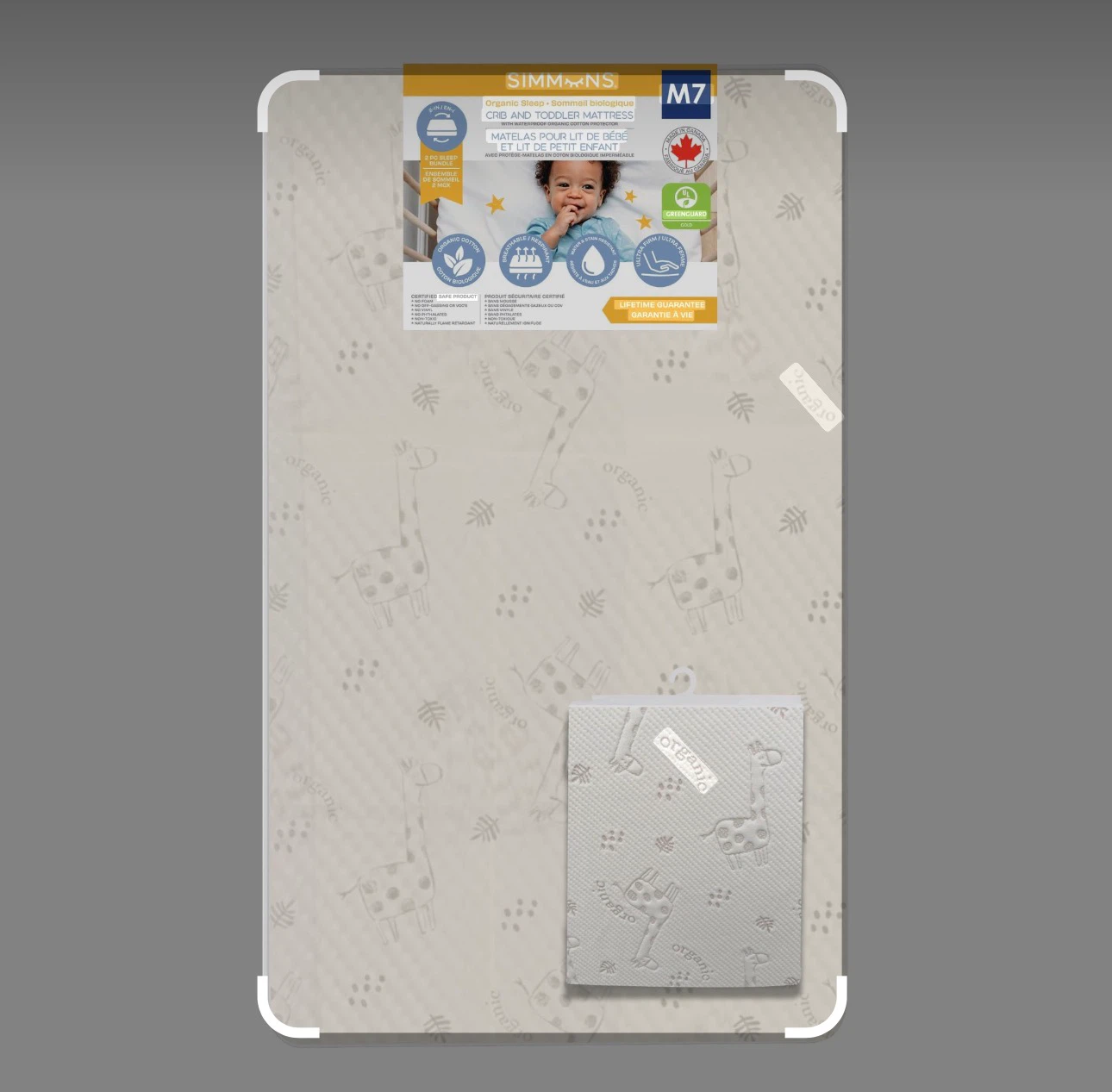 Baby Crib Mattress + Protector Bundle - Simmons Organic Sleep