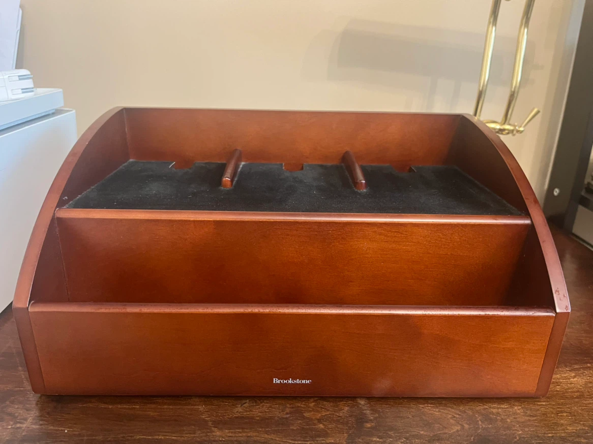 Brookstone Wooden Desk Organizer/Charging Station