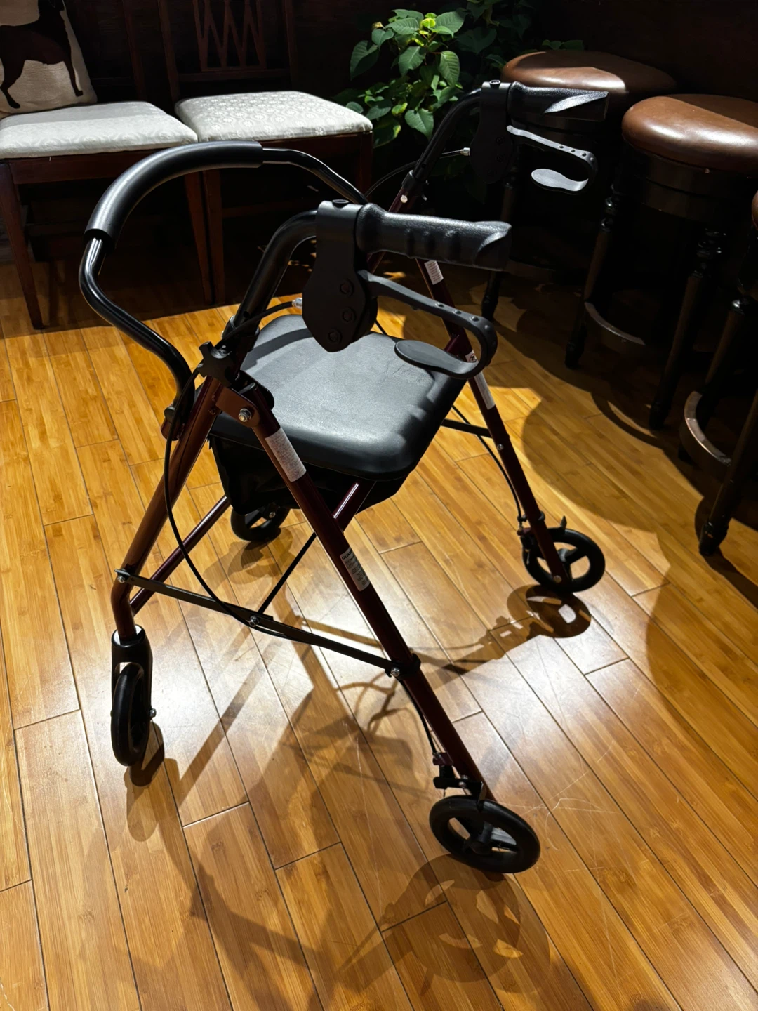 4-Wheel Rollator Walker with Seat - photo 4