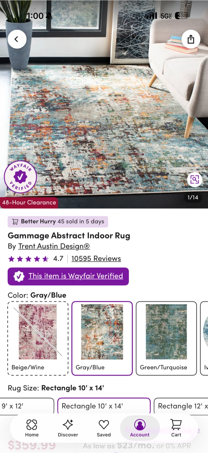 Gammage Abstract Indoor Rug by Trent Austin Design