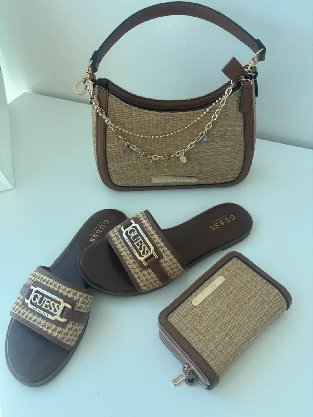 Set of handbag ,sandals and wallet