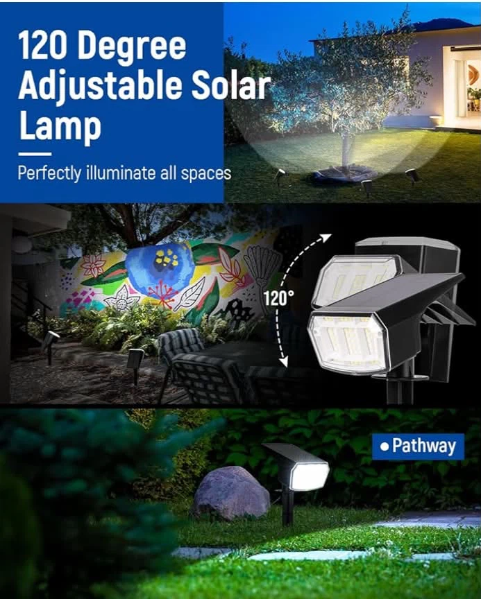 Solar Spot Lights - 4 Pack 3 lights Modes, Landscaping - photo 2
