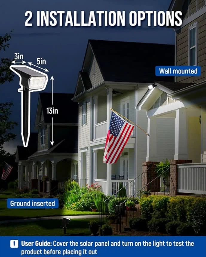 Solar Spot Lights - 4 Pack 3 lights Modes, Landscaping - photo 5