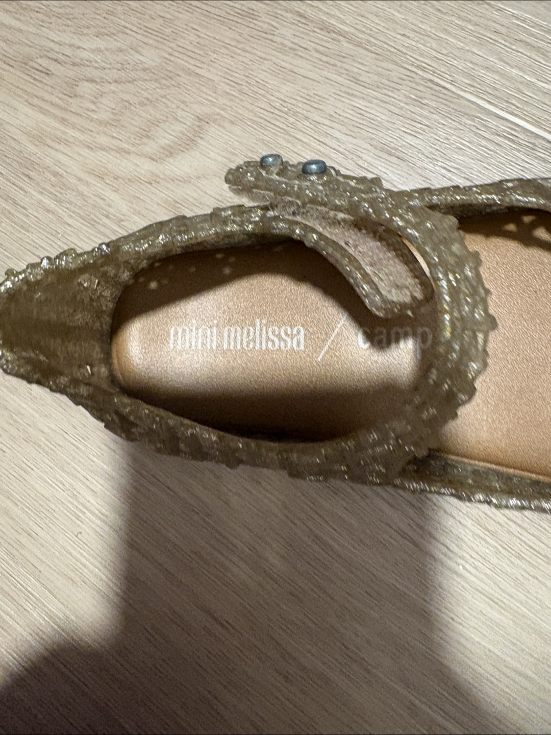 Mini Melissa Gold Glitter Jelly Mary Jane Shoes - photo 3