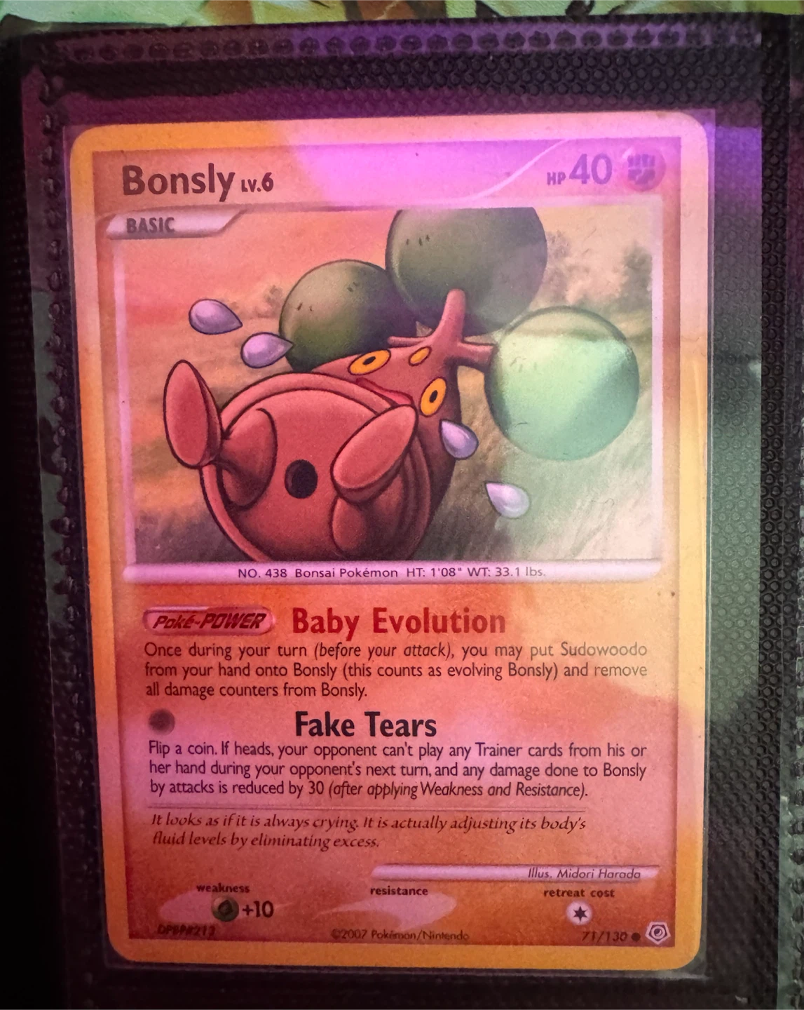 Bonsly LV.6 Pokémon Card