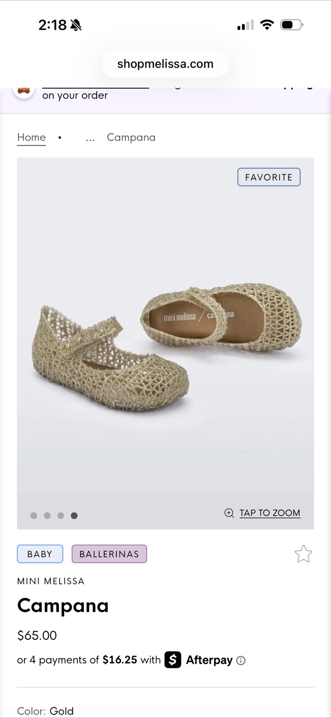 Mini Melissa Gold Glitter Jelly Mary Jane Shoes