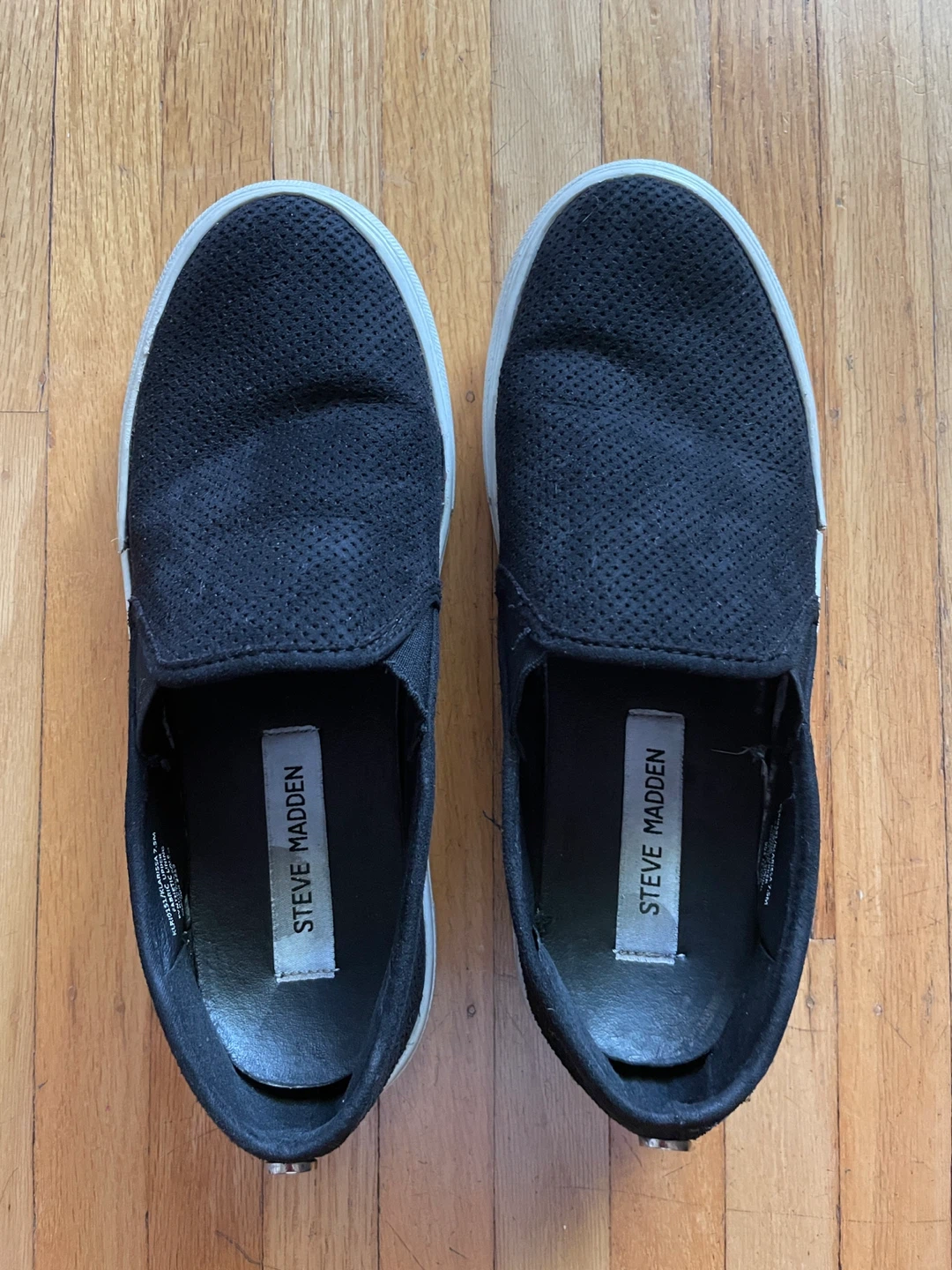 Steve Madden Black Perforated Slip-On Sneakers