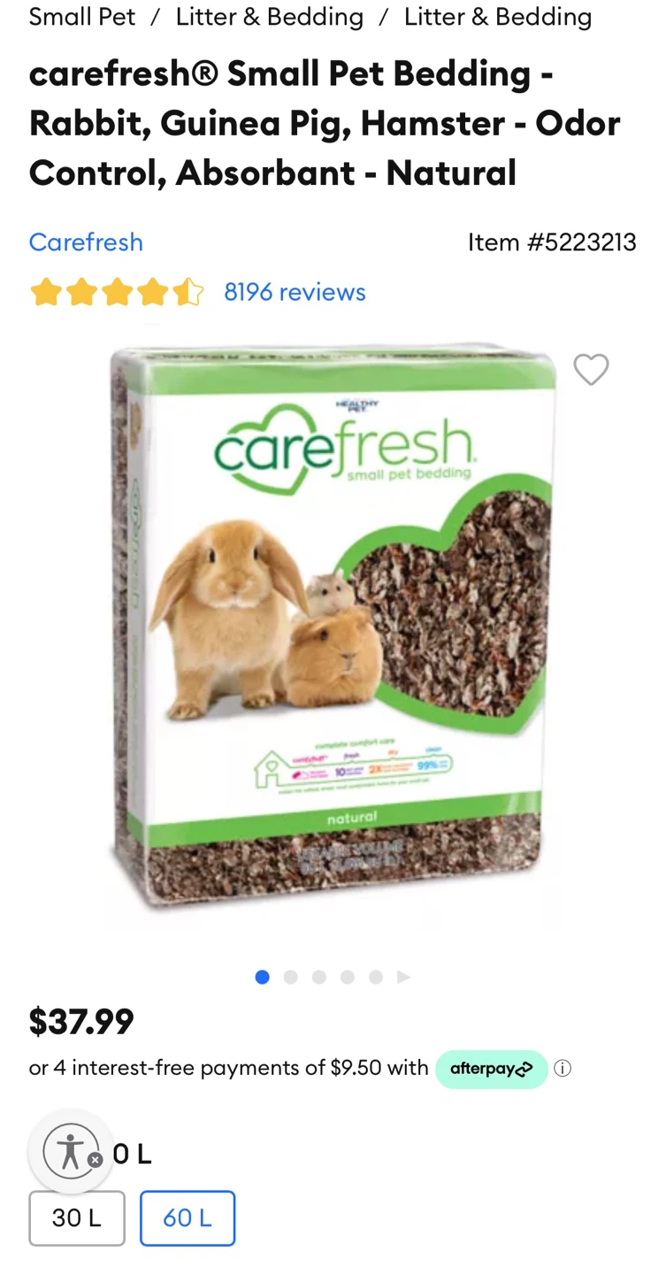 Carefresh Small Pet Bedding 60L - Natural Brand New - photo 2
