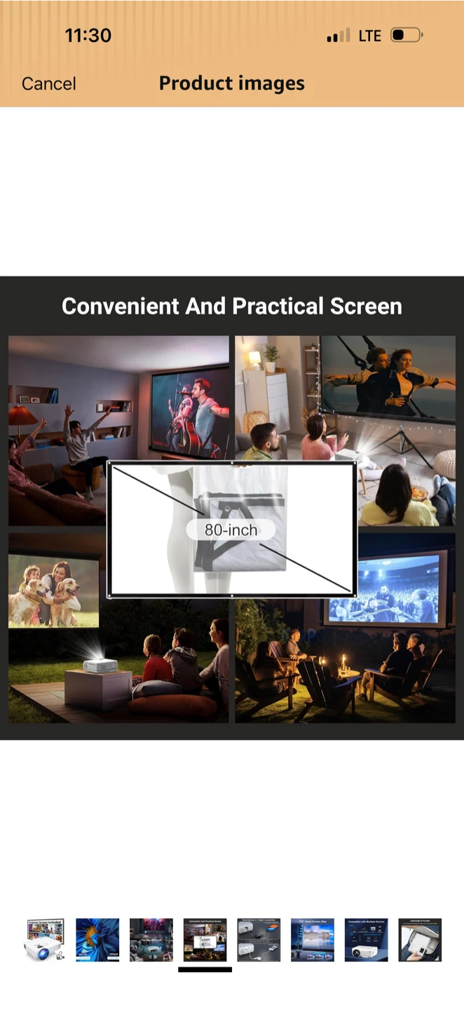 GKLPO Mini Projector with 80-inch Screen Included - photo 4