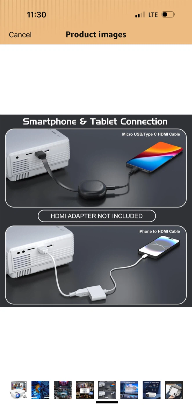 GKLPO Mini Projector with 80-inch Screen Included - photo 5