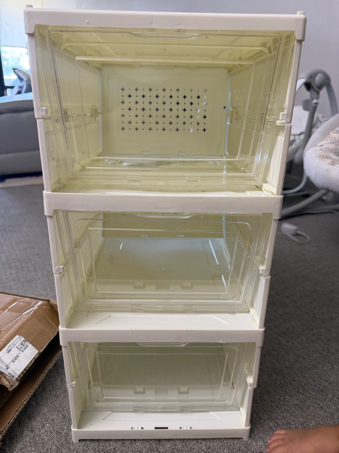 LIXSAZSE Foldable Shoe Storage Cabinet - White - photo 3