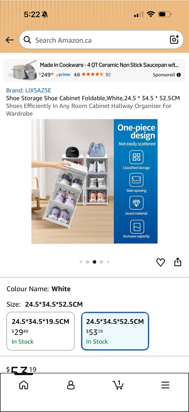 LIXSAZSE Foldable Shoe Storage Cabinet - White - photo 5