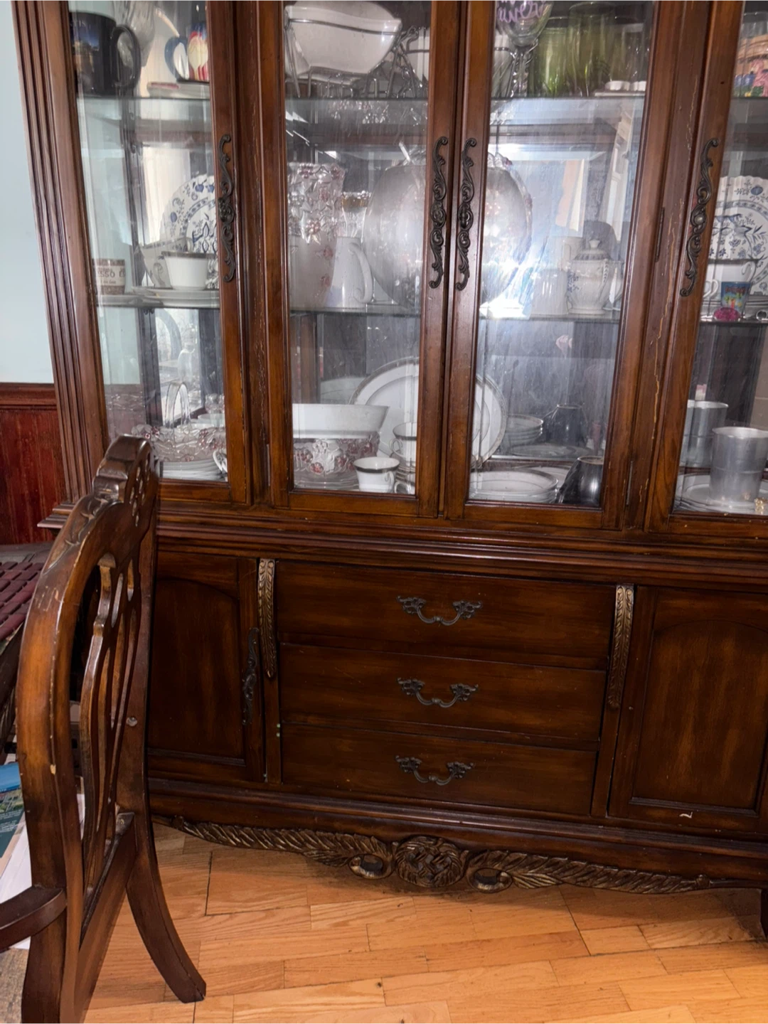 Antique China Cabinet with Glass Doors - photo 2