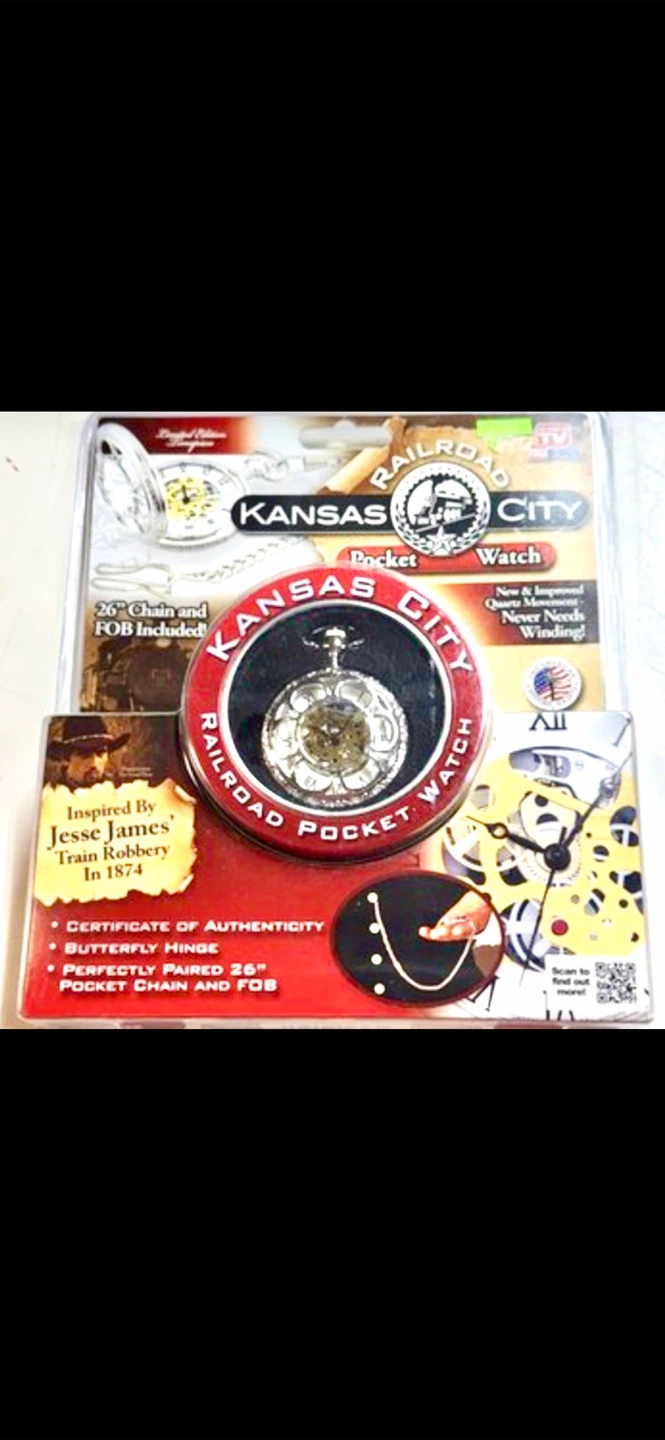 Kansas City Railroad Pocket Watch - Inspired by Jesse James