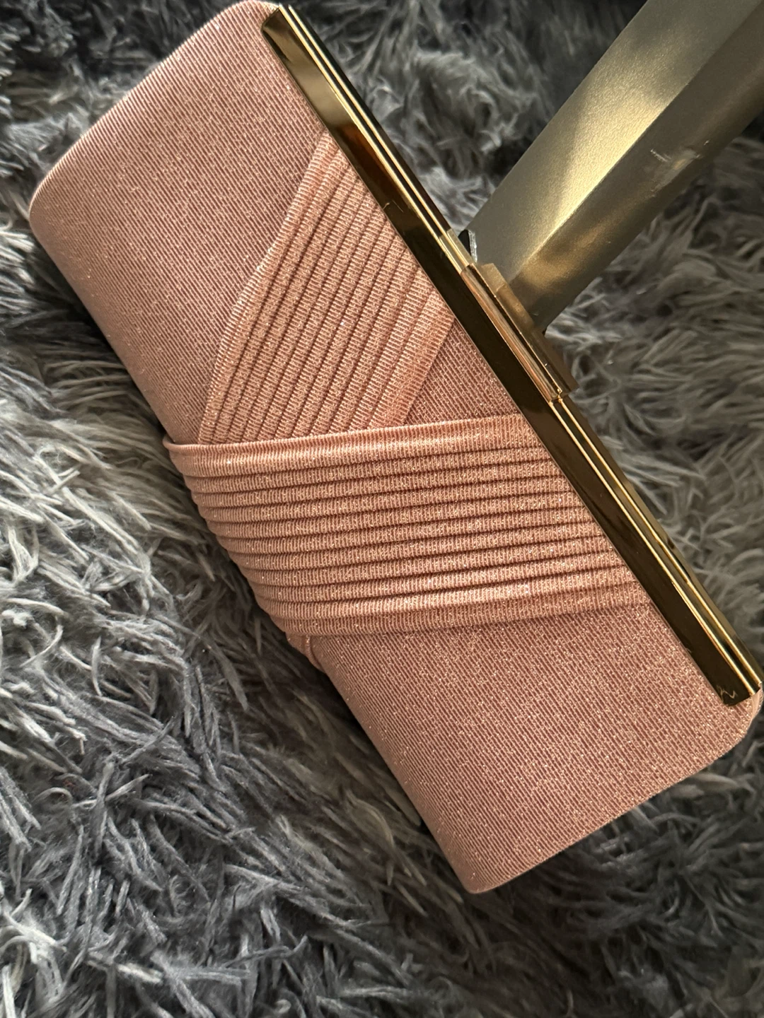 Rose Gold Pleated Evening Clutch - photo 2