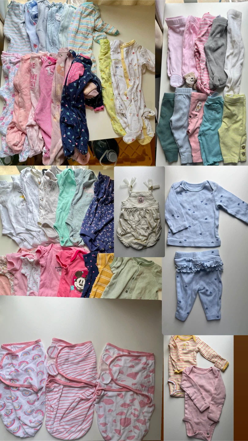 Newborn to 3 months baby girl clothes bundle