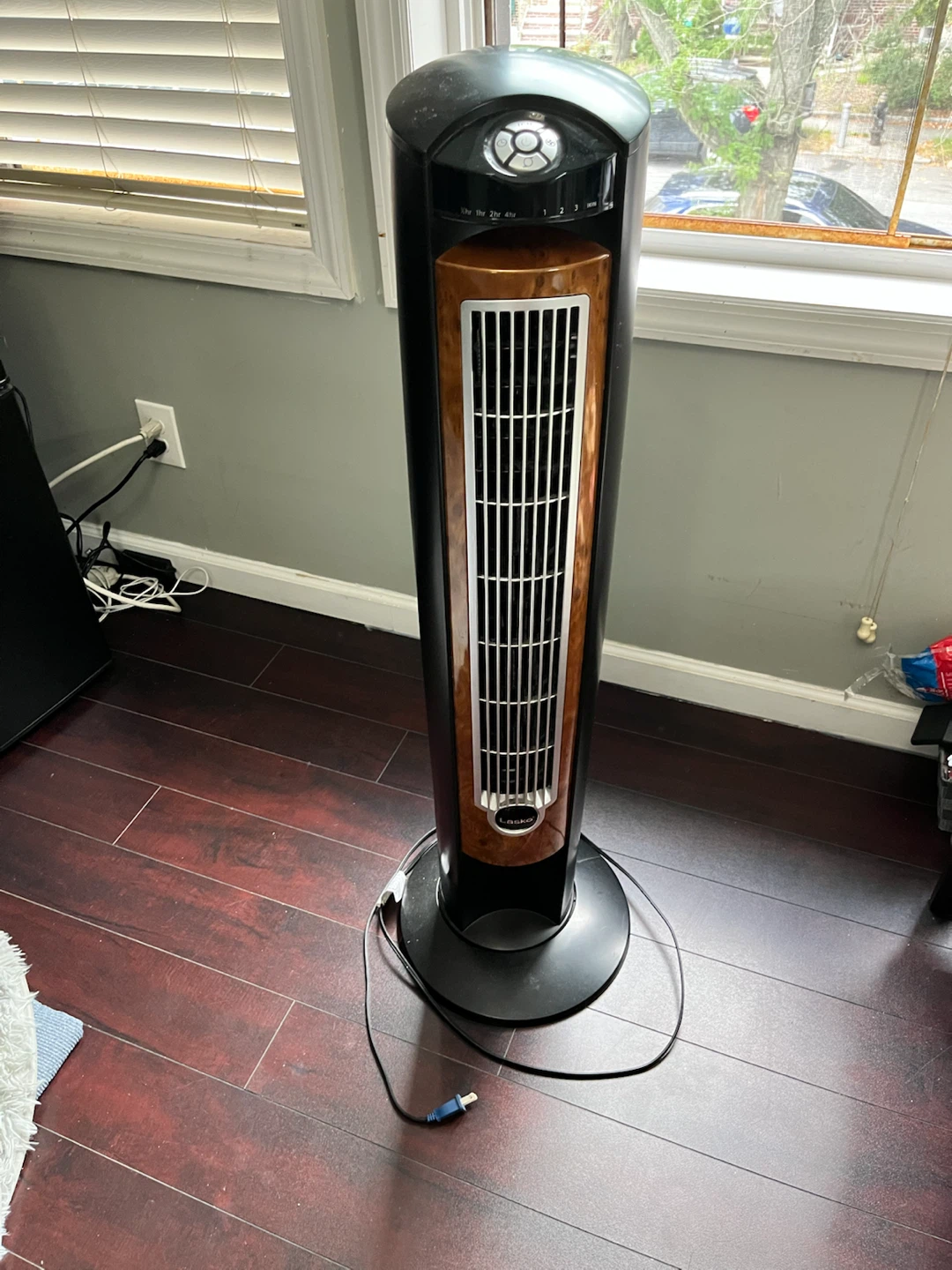 Lasko Tower Fan with Wood Accent
