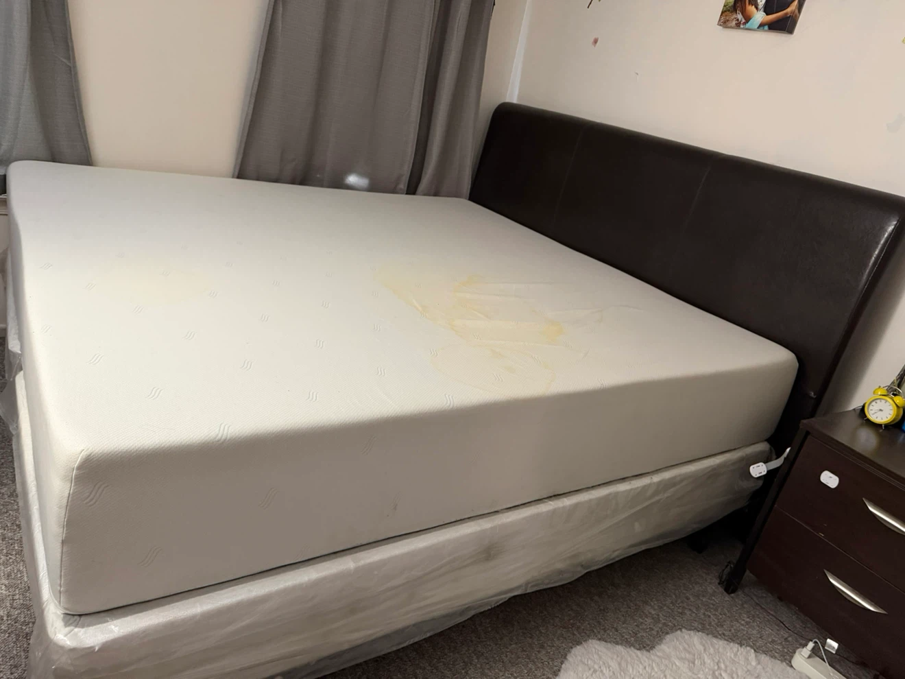 Used King Size BedFrames & Boxes  and Dark Brown Headboard - photo 2