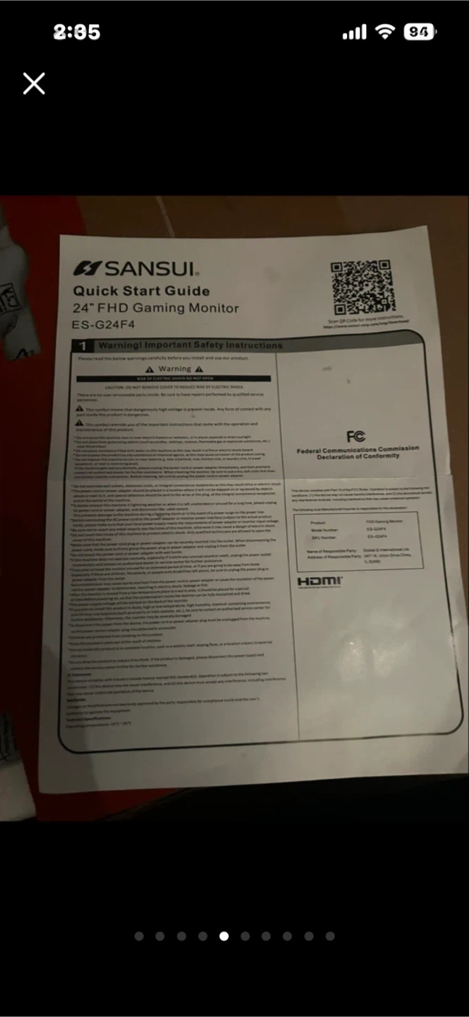 SANSUI 24" FHD Gaming Monitor ES-G24F4 180Hz - photo 5