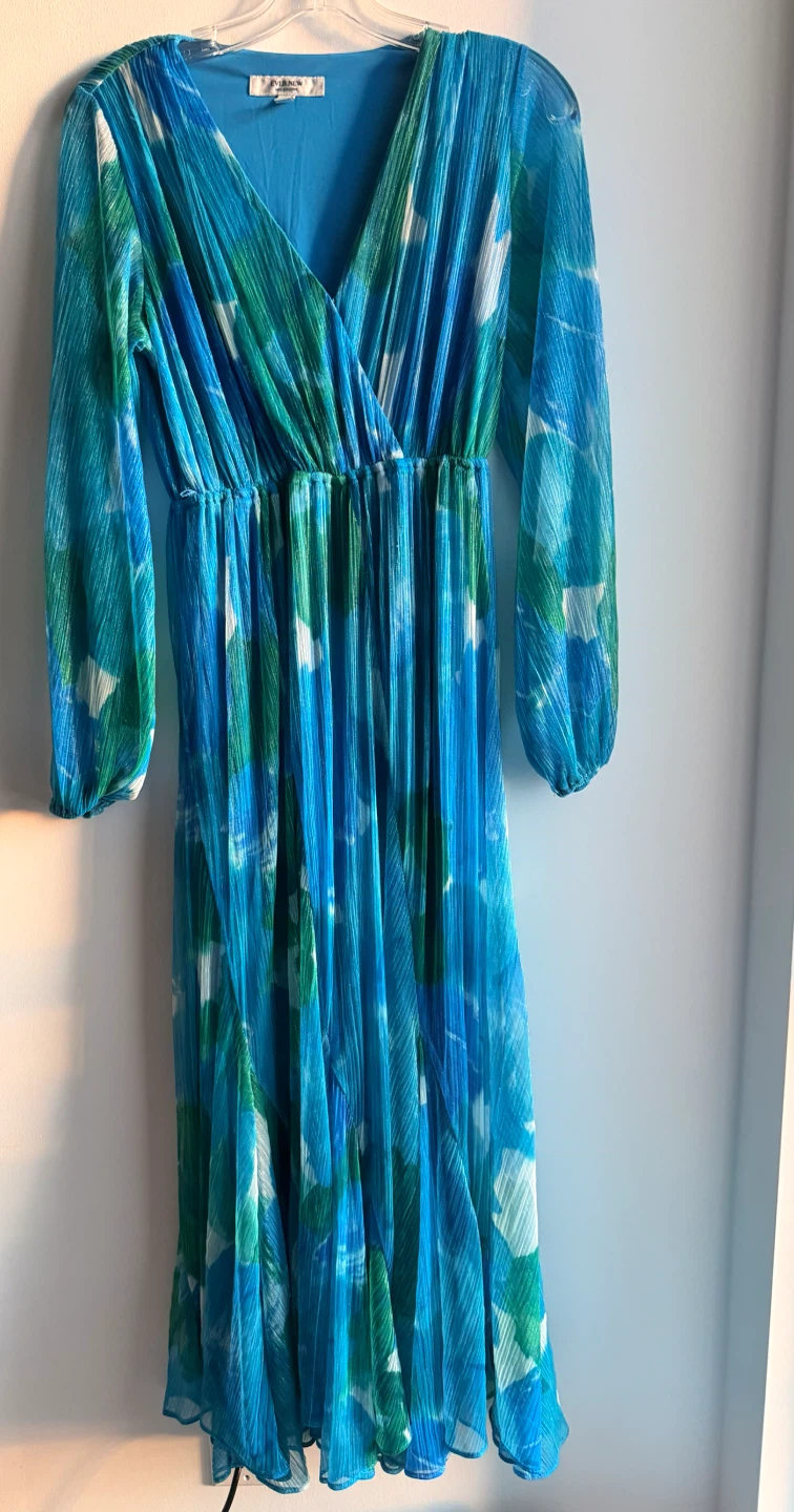 Ever New Blue & Green Floral Print Midi Dress