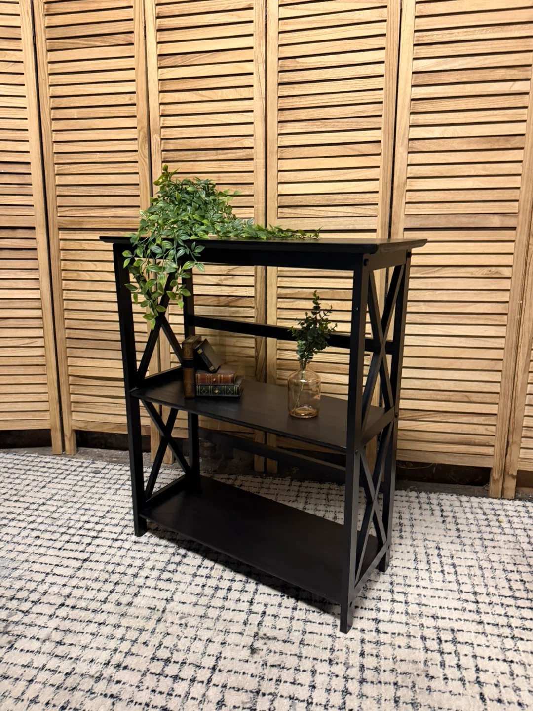Black 3-Shelf Bookcase - photo 2