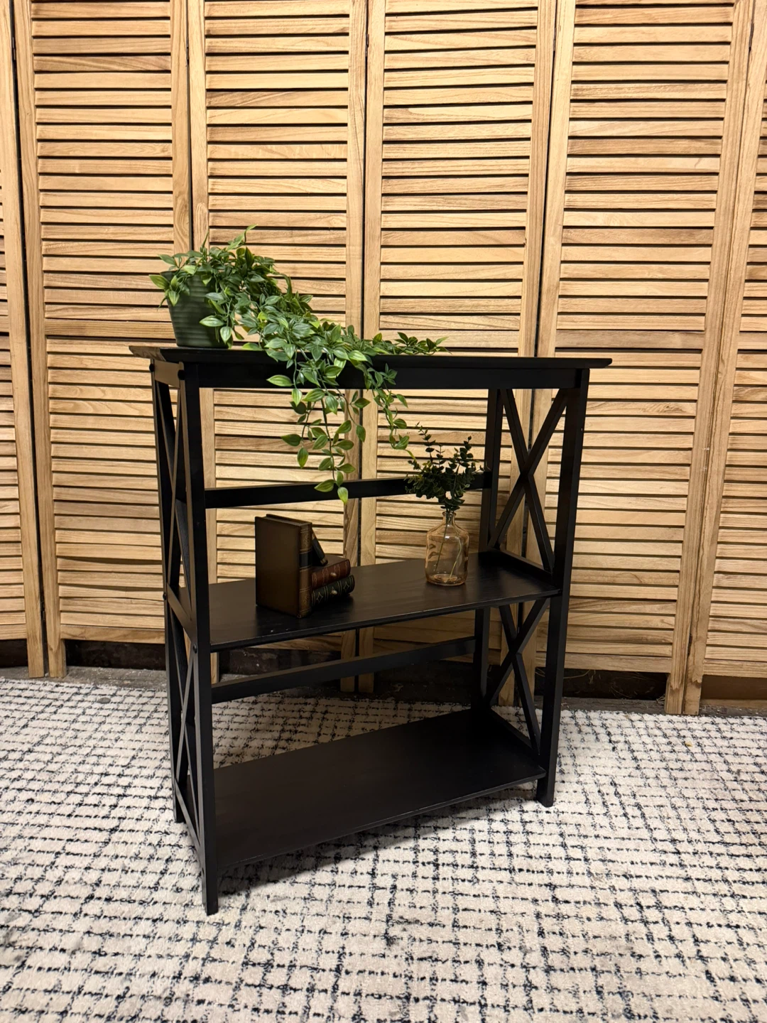 Black 3-Shelf Bookcase - photo 3
