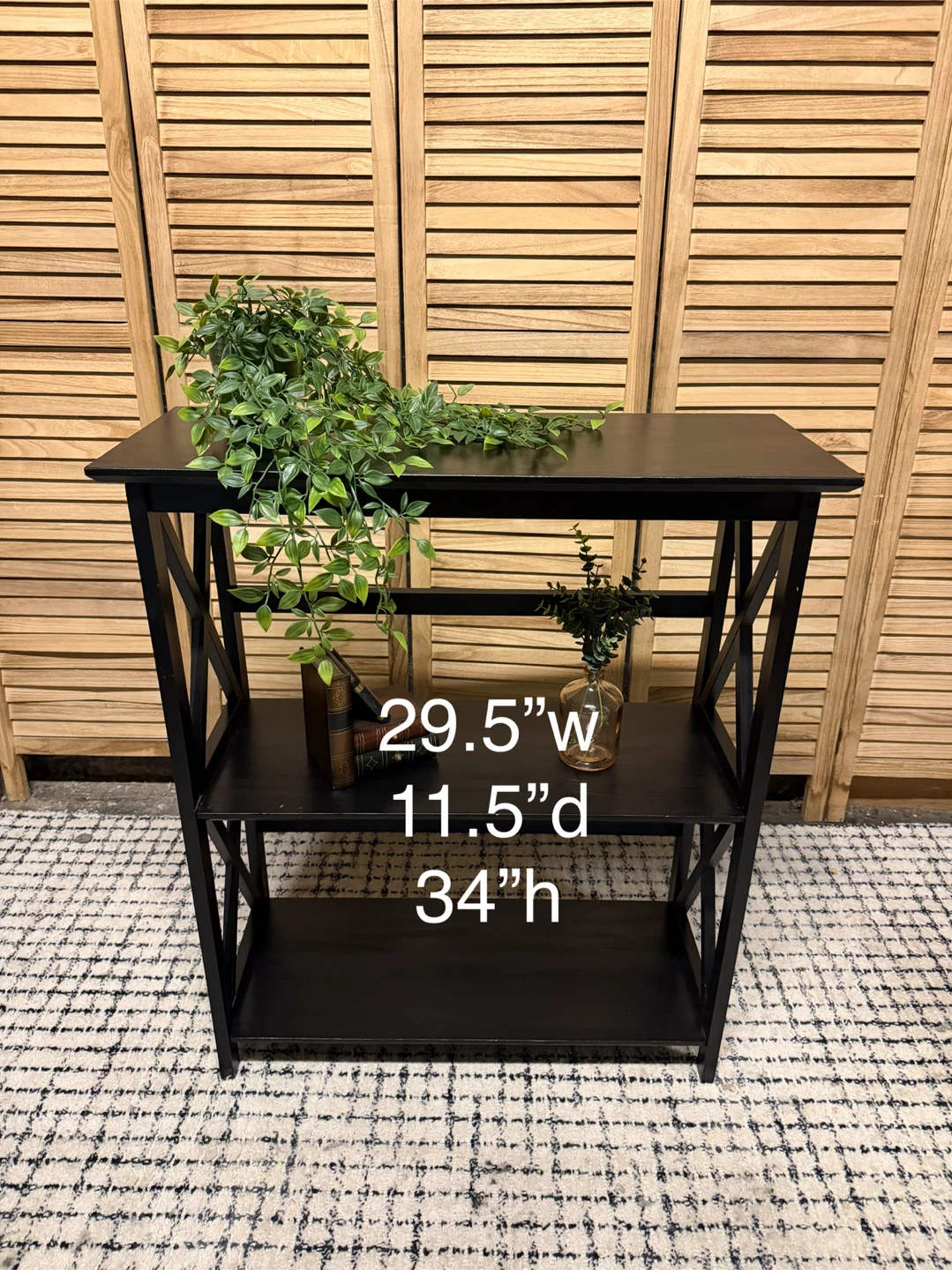 Black 3-Shelf Bookcase - photo 4