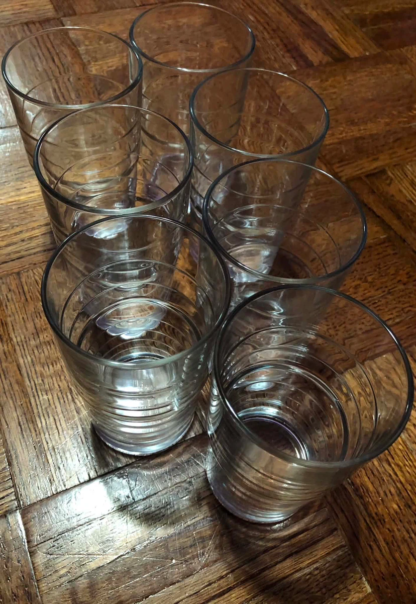 Set of 7 Clear Drinking Glasses - photo 2